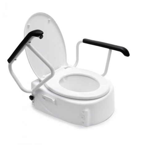 Handicare Linido rehausseur de WC avec accoudoirs et couvercle (augmente la hauteur d'assise de 85, 125 ou 165 mm) (1/4)