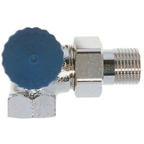 Heimeier Robinet d’arrêt thermostatique pour radiateur 1/2 double équerre LI Kvs 1,85 m3 h faible résistance (1/4)