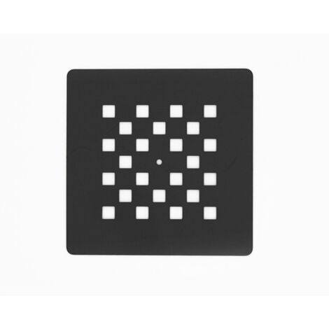Grille d'évacuation - 13.1x13.1 cm - noir mat (1/4)