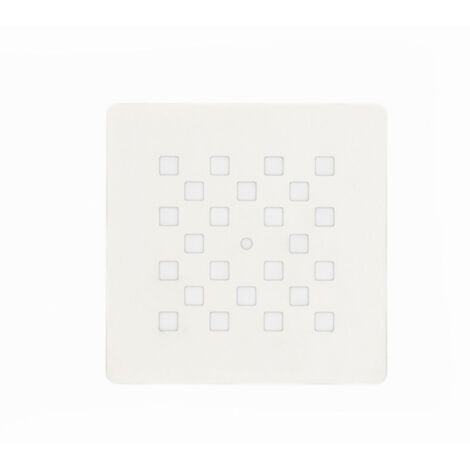 Grille d'évacuation 13,1 x 13,1 cm blanc mat (1/4)