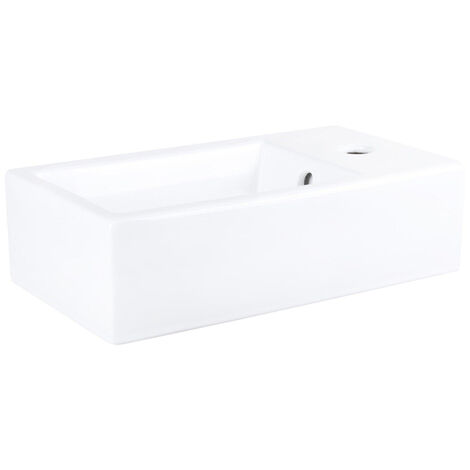 Differnz Force Lave-mains 40x22x11.5cm 1 trou de robinet Rectangulaire Céramique Blanc