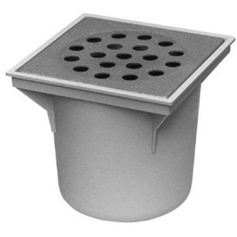 Van den berg Abs siphon de sol avec seau 20x20cm grille en acier inoxydable 75mm