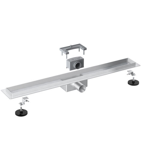 Fortifura Galeria Caniveau de douche 50cm sans grille avec bride de sol Inox (1/5)