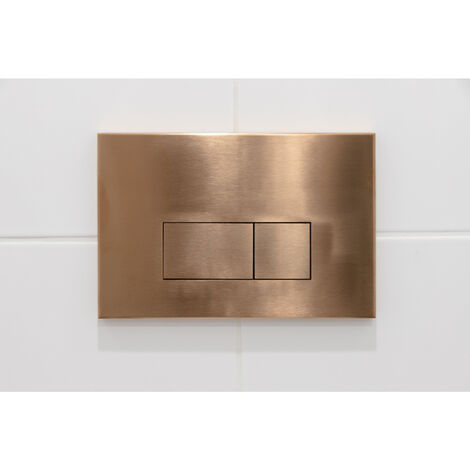Plaque de commande WC DualFlush pour bâti-support Geberit UP320 – Finition métal cuivré – Dimensions 16.2x24.4 cm – Design moderne – Qeramiq