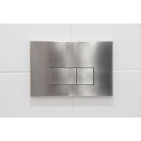 QeramiQ Push Plaque de commande DualFlush pour bâti-support Geberit UP320 Métal rectangulaire Steel