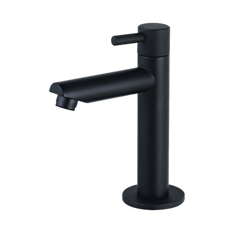 Fortifura Calvi Robinet lave-mains - 14.4cm - à poser - eau froide - Noir mat (1/5)