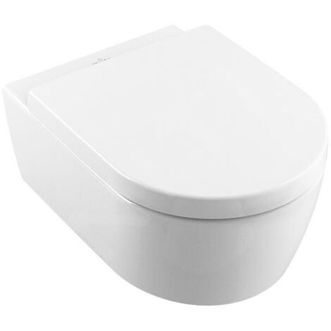 Villeroy & Boch Avento - WC suspendu avec abattant SoftClosing, DirectFlush, CeramicPlus, Stone White 5656HRRW