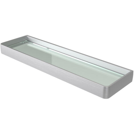 Étagère en verre Haceka Aline Aluminium brossé 46cm (1/2)