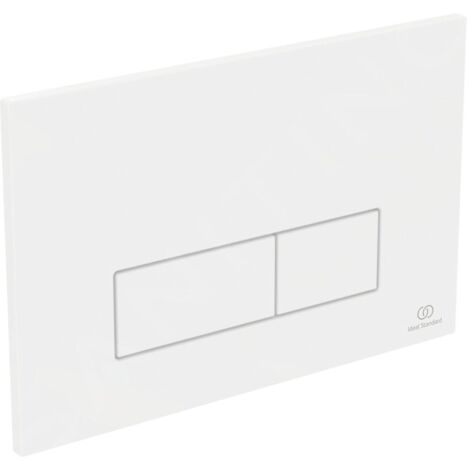 Ideal Standard – Plaque de commande WC à double-chasse – Installation rapide sans outil – Plastique ABS blanc – R0121AC