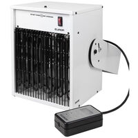 Chauffage de chantier électrique 5000W – Montage mural – Pour espaces confinés – Débit d’air élevé – Métal blanc – Eurom