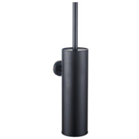 FugaFlow Efficiente Acces porte-brosse de toilette - modèle fermé - mural - rond - noir mat