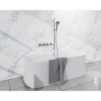 Fortifura Nebbio Ensemble combiné bain - mitigeur thermostatique - barre de glissement - coude mural intégré - flexible de douche lisse - douchette