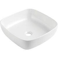 GO by Van Marcke Anubis lavabo à poser carré en porcelaine blanche 400 x 400 x 140 mm