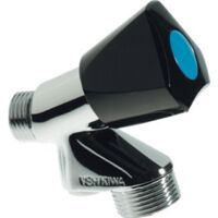 VSH robinet aérateur Luxe Basic DA-EB chromé avec clapet z. écrou douille 1/2x3/4"bu avec bouton moyen