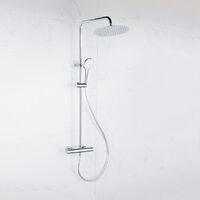 Adema sparkle 2.0 ensemble de douche à effet pluie avec thermostat douche de tête 30cm douchette à main 3 positions chrome 110cm
