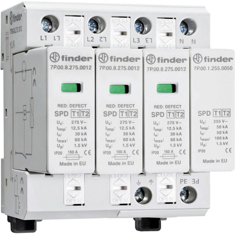 Parafoudre Modulaire Varistor 7P3782751003 - Varistor Et éclateur Modulaire Parafoudre Type 3 Finder
