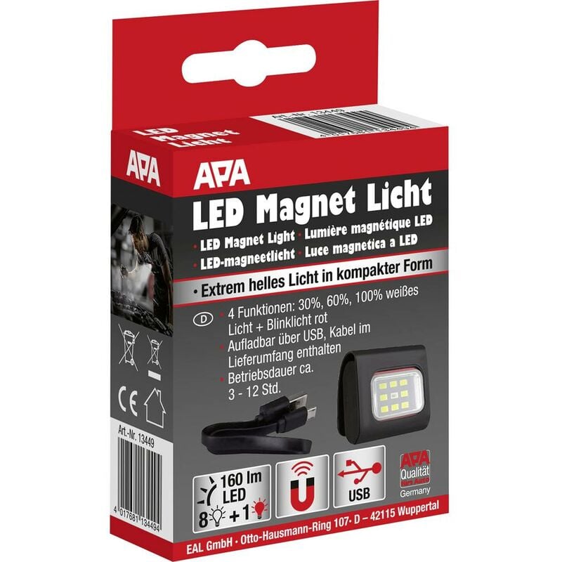 Lampe de travail APA LED Magnet Licht 13449 N/A Puissance: 1.8 W N/A