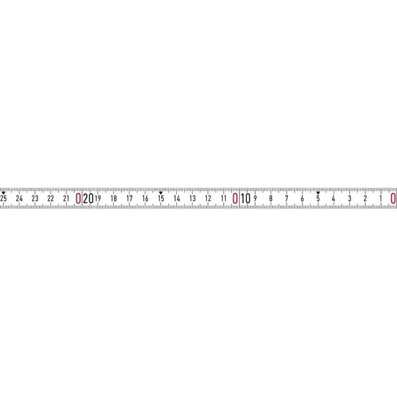 Mètre a ruban de poche, Blanc/noir/rouge, twoCOMP M 10mx25mm BMI