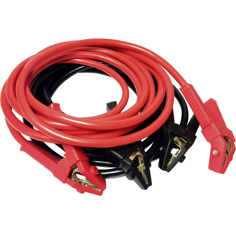 MASKO® Câble de démarrage Câble de pontage pour moteurs à essence et  diesel, 6/12/24 volts. Câble de démarrage auto-moto en cuivre avec gants et  sac de transport (25 mm² 1 200 A /