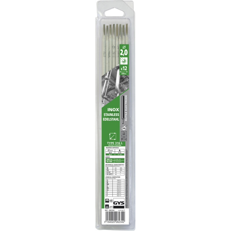 Electrode Gys E6013 Électrodes Rutiles E6013 ø2.5mm - Lot De 110 - Pour Soudage MMA Toutes Positions - Avec Marteau à Piquer électrode Gys Point P