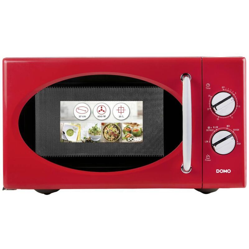 Maxima Micro-ondes Semi-Professionnel 25L 900W - Inox, Plateau Tournant 33 Cm, 6 Programmes - Idéal Cuisine Pro Et Maison