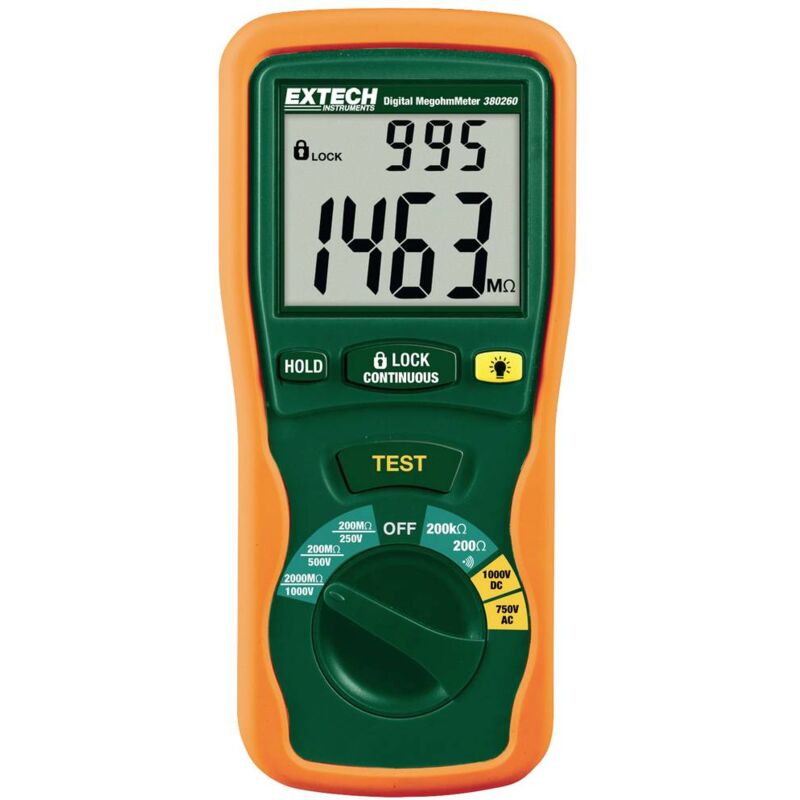 Extech Extech 380260 Appareil de mesure de l'isolation 250 V, 500 V, 1000 V 2000 MΩ