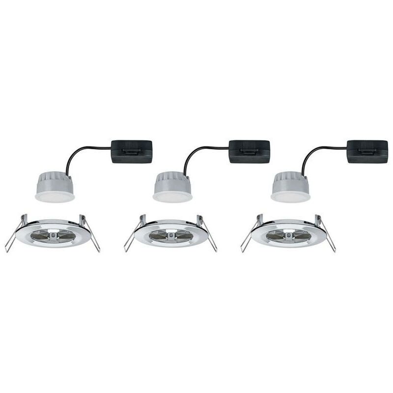 B.K.Licht - Set de 5 spots LED encastrables 230V, spot LED, orientable pour  salle de bain IP65, spots de plafond, à gradation continue, lampe de salle  de bain, chrome mat, 90x42 mm (