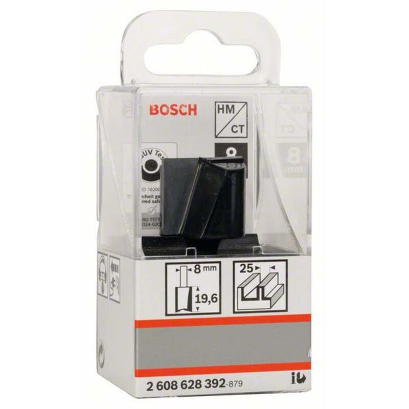 Fraise droite à rainurer Bosch queue 8 mm diamètre 6 à 20 mm coffret 6
