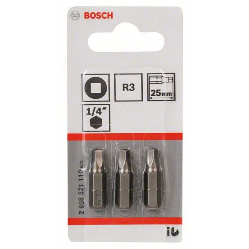 Embout de vissage extra-dur, R3, 25 mm, lot de 3 Bosch 2608521110