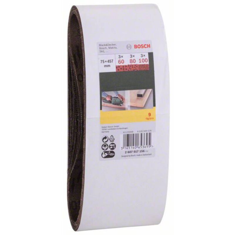 Bande Abrasives, 75 X 533 Kit De Bandes Abrasives 3 X Grain 80/120