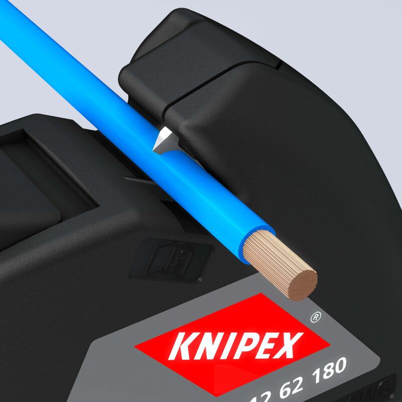 Pince à dénuder StriX® à coupe-câbles isolées certifiées VDE chromée 180 mm KNIPEX