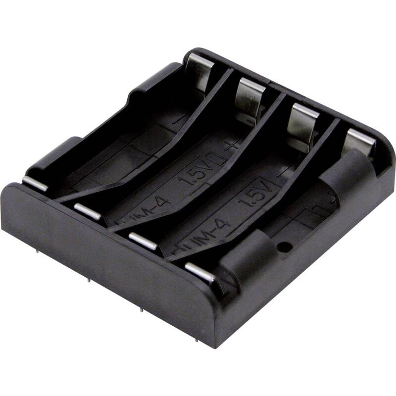 Support de pile 4x LR3 (AAA) MPD BK-1264-PC8 raccordement à souder (L x l x H) 53 x 49 x 12 mm 1 pc(s)
