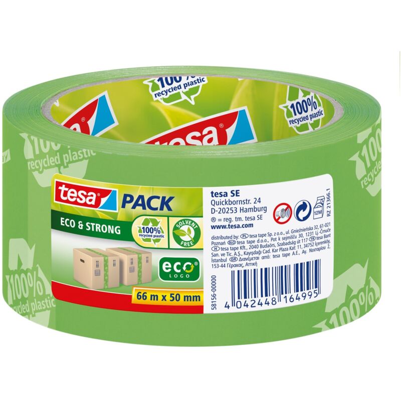Lot De 6 Rubans D'Emballage Tesa Eco & Strong – 66m X 50mm, Transparent Recyclé