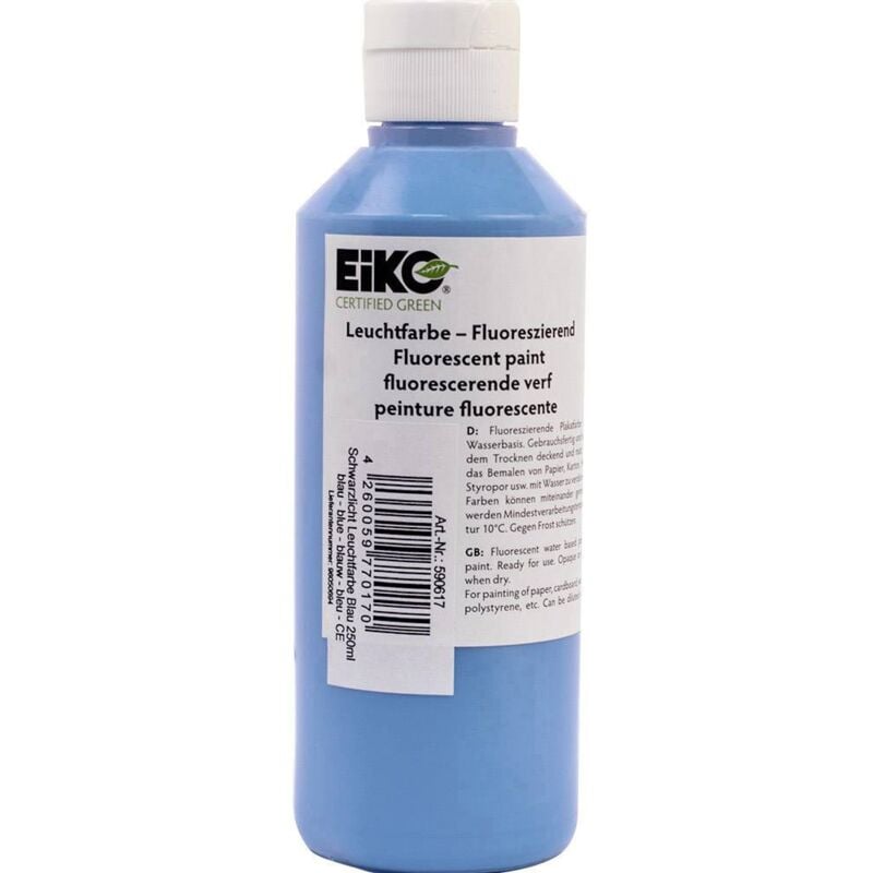 Peinture fluorescente pour lumière noire EiKO bleu 250 ml