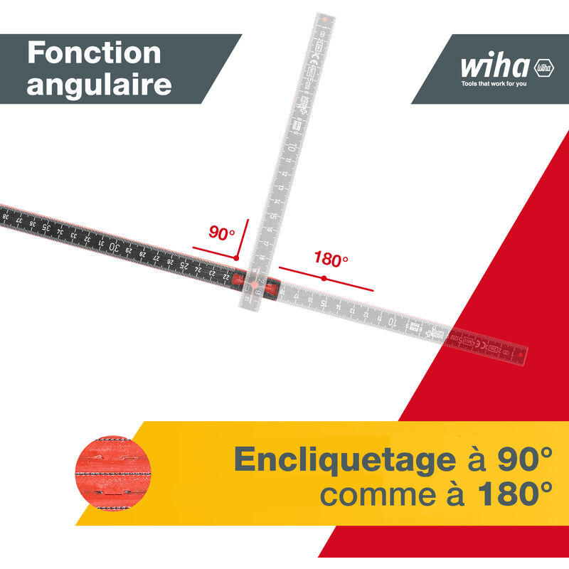 DELA.625.00, Règlet pliant 1m Facom, Métrique, en Laiton