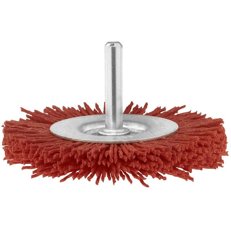 Lot 4 Brosse circulaire abrasive nylon rouge pour perceuse SCID