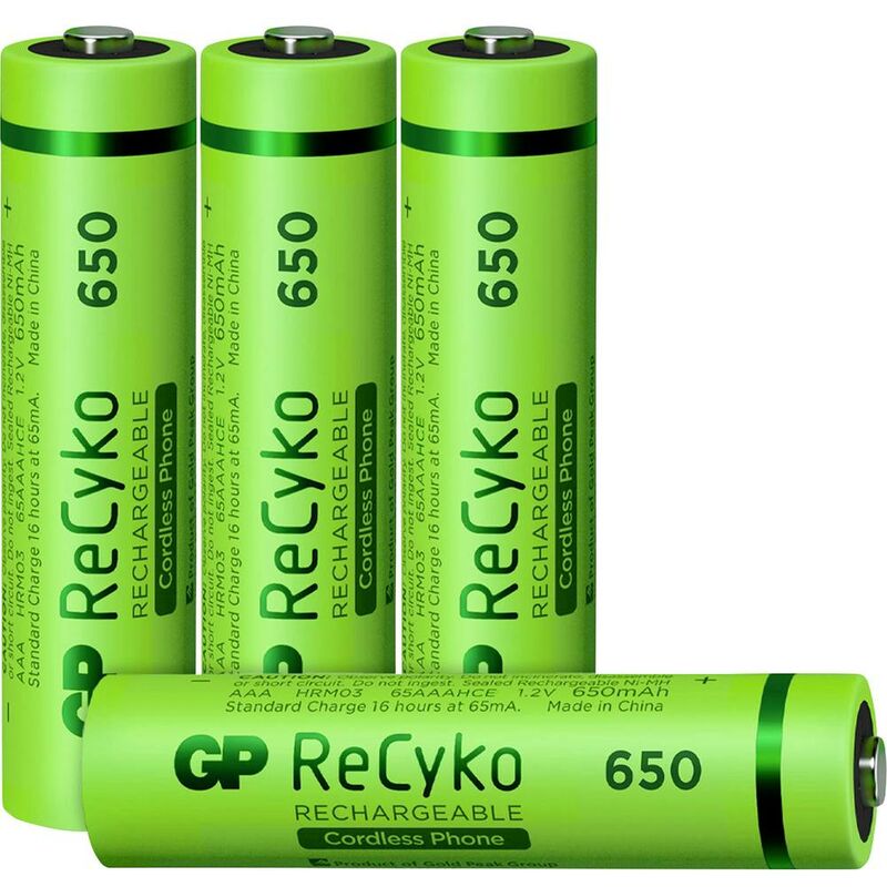 4 PILES ACCUS RECHARGEABLE AAA LR03 R03 1.2V 1350mAh + CHARGEUR