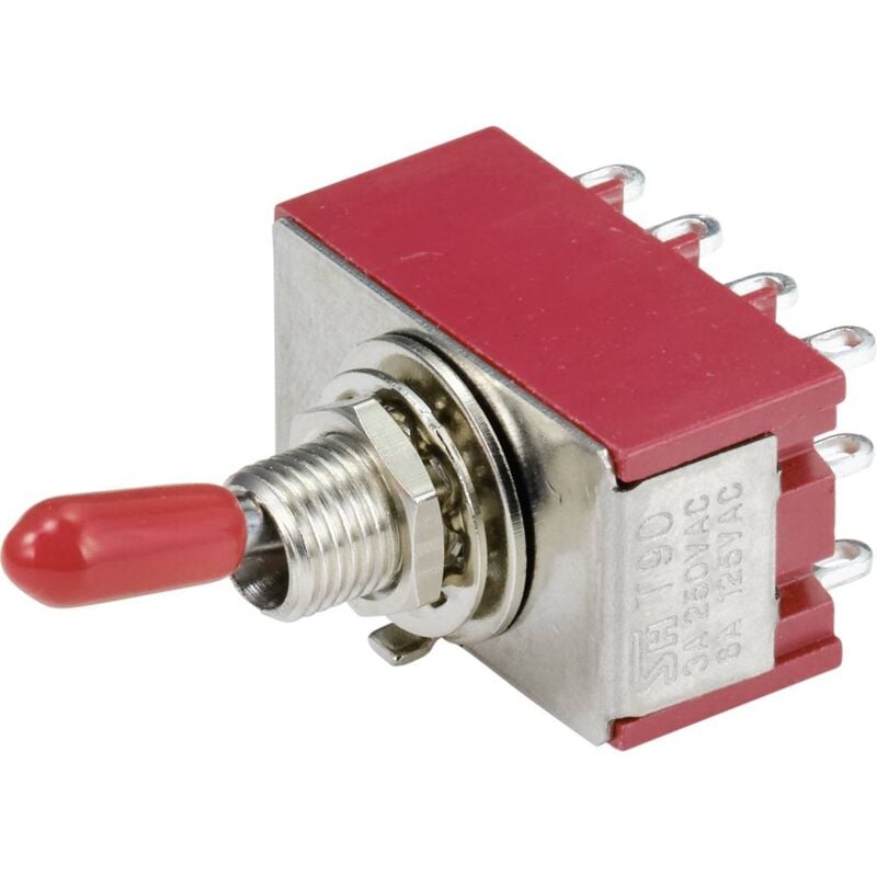 TRU COMPONENTS TC-9353996 Interrupteur à bascule 250 V/AC 3 A 2 x On/On à  accrochage 1 pc(s)
