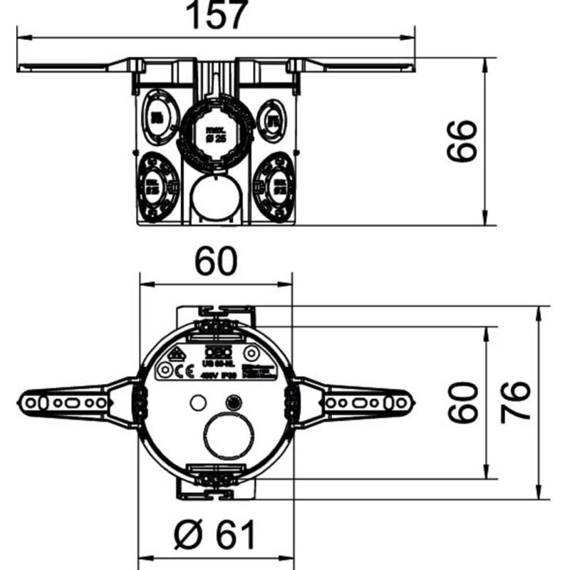 OBO Bettermann 2000390 Boîte De Jonction (L X L) 100 Mm X 100 Mm 1 Pc(s