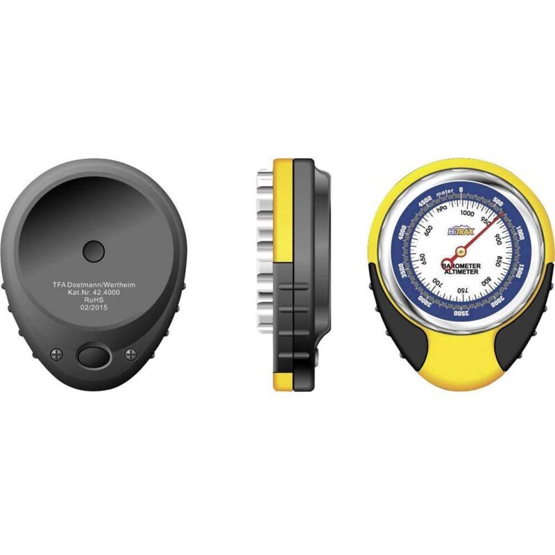 Altimètre TFA Dostmann HITRAX GLOBE - 0-5000m, Pression Atmosphérique, Jaune/Gris
