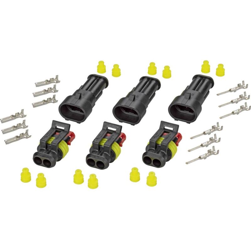 Pack connecteur mâle 4 broches avec 4 contacts femelle AMP Superseal 1.5