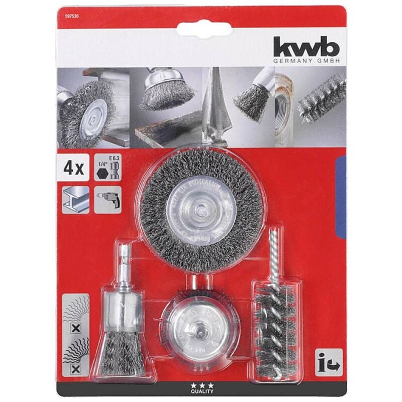 kwb Jeu de brosses métalliques pour perceuses 597530 4 pc(s)