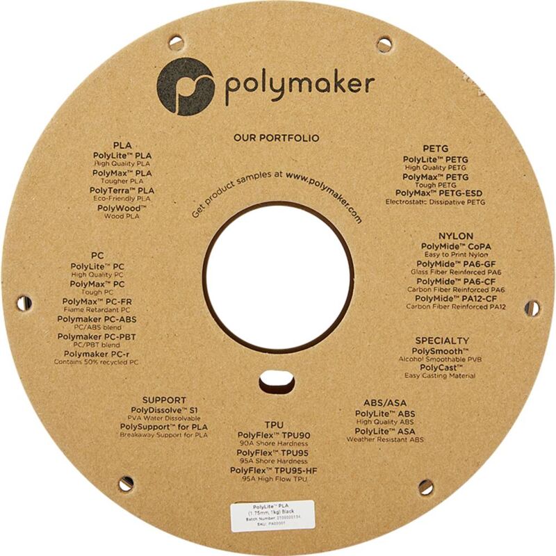 PolyMax PC-FR Noir - Filament Polymaker résistant à la chaleur