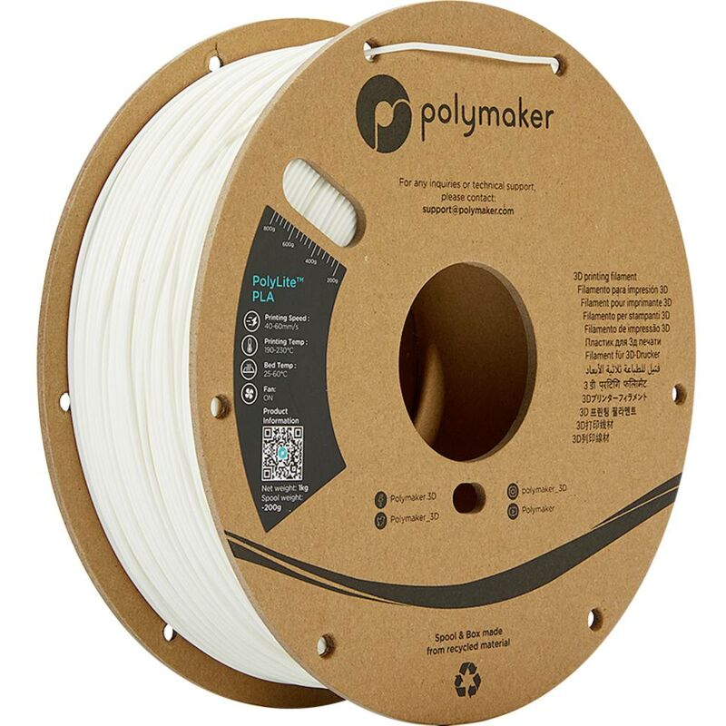 Filament pour imprimante 3D RS PRO, PLA mat, Ø 2.85mm, Noir mat