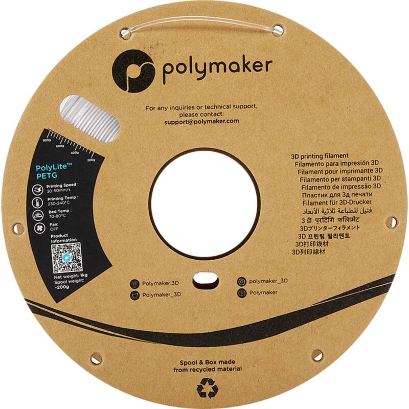 Polymaker 70909 PolyTerra Filament PLA faible teneur en plastique