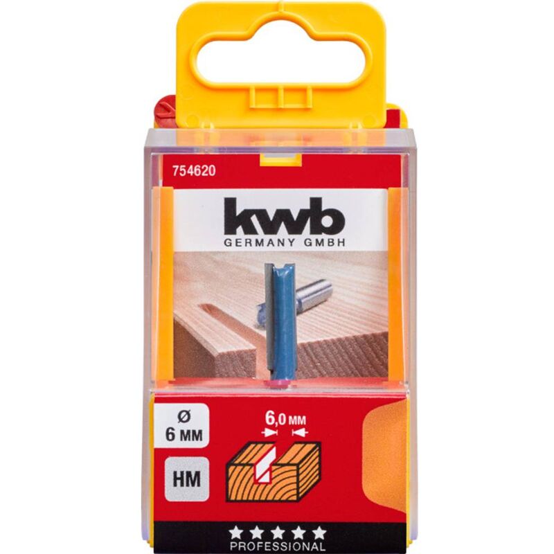 kwb 754620 Fraise à rainurer Longueur de travail 20 mm Diamètre de tige 6 mm