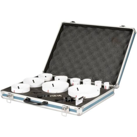 Makita – Scie cloche BIM 13 pièces 22-127 mm D75764 – Profondeur de coupe 38 mm – Mandrin hexagonal – Pour acier, aluminium, bois, plastique