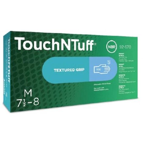 Ansell TouchNTuff® 92670080 100 pc(s) Nitrile Gants à usage unique Taille: 8 EN 21420:2020, EN 420-2003, EN 374-5, EN 3