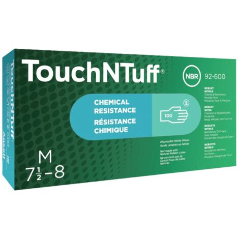 Ansell TouchNTuff® 92600080 100 pc(s) Nitrile Gants à usage unique Taille: 8 EN 374, EN 420-2003, EN 374-5, EN 374-1, E