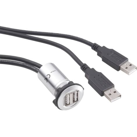 Haute Qualité USB 2.0 1 Femelle à 2 Double USB Mâle Data Hub
